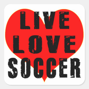 Pegatina Cuadrada Fútbol de amor en vivo