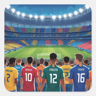 PEGATINA CUADRADA FÚTBOL DE LA COPA MUNDIAL 2026