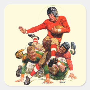 Pegatina Cuadrada Fútbol de la universidad