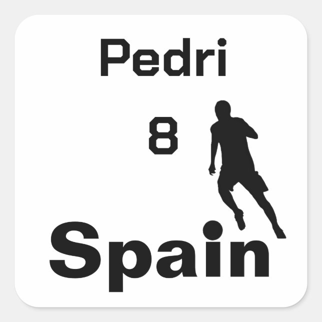 Pegatina Cuadrada Fútbol en España, personalizable (Anverso)