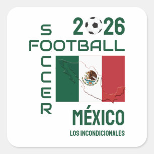 Pegatina Cuadrada Fútbol Personalizado MEXICO