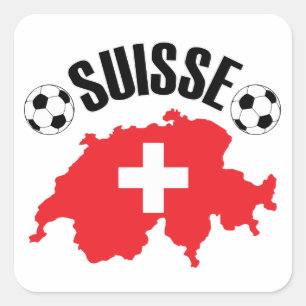 Pegatina Cuadrada Fútbol Suisse Fútbol Suiza