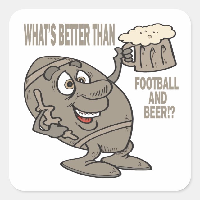 Pegatina Cuadrada Fútbol Y Cerveza (Anverso)