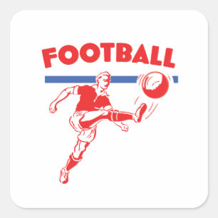 Pegatina Cuadrada Futbolista de los años 50