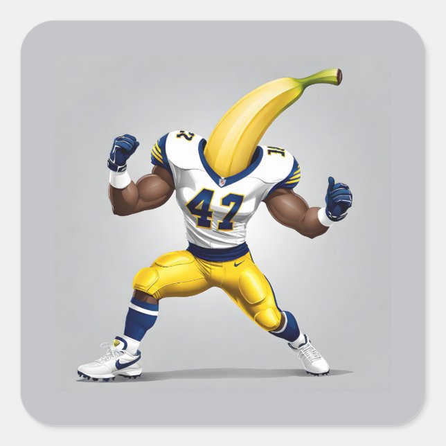 Pegatina Cuadrada Futbolista del "Top Banana Touchdown" (Anverso)