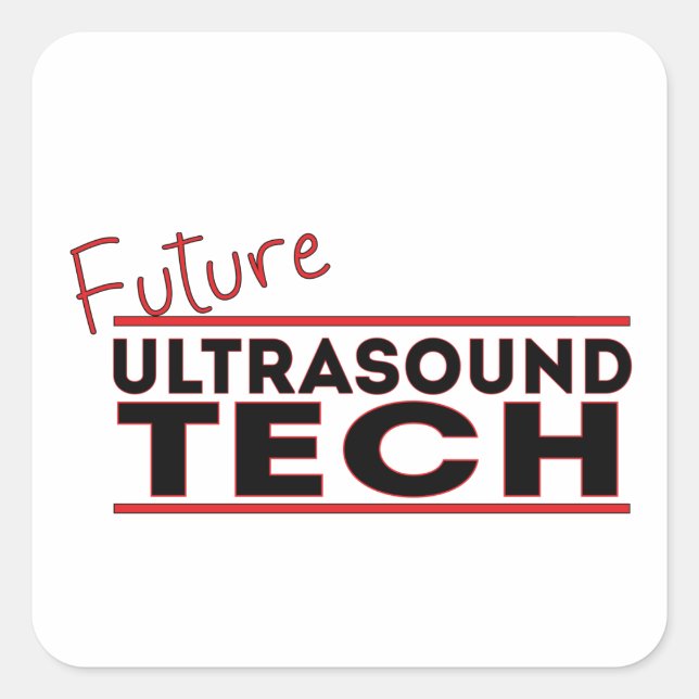 Pegatina Cuadrada Future Ultrasound Tech (Anverso)