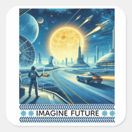Pegatina Cuadrada futuro