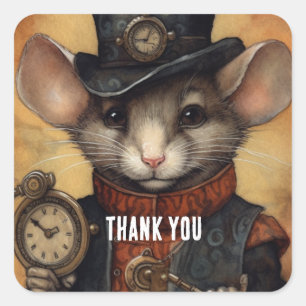Pegatina Cuadrada Fuzzypaws steampunk
