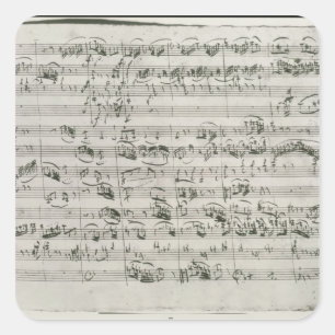 Pegatina Cuadrada G mayor para violín, clavicordio y violoncello