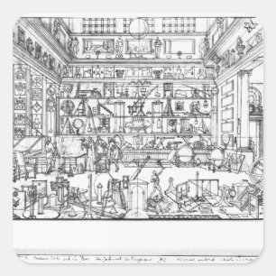 Pegatina Cuadrada Gabinete de física, 1687