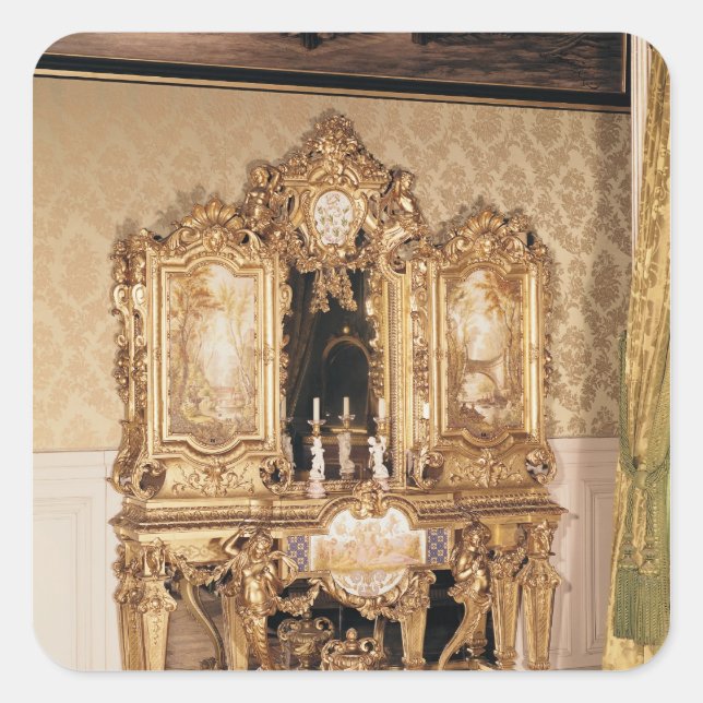 Pegatina Cuadrada Gabinete de joyas (Anverso)