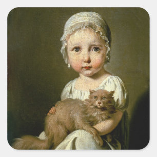 Pegatina Cuadrada Gabrielle Arnault (1811-72) 1813 (aceite en lona)
