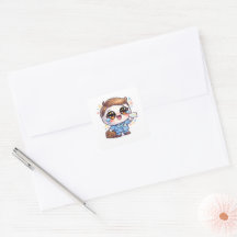 Gafas de médico kawaii lindas traje maletín