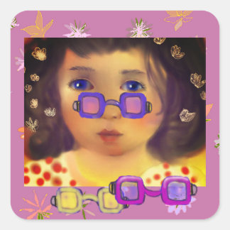 Pegatina Cuadrada Gafas de sol