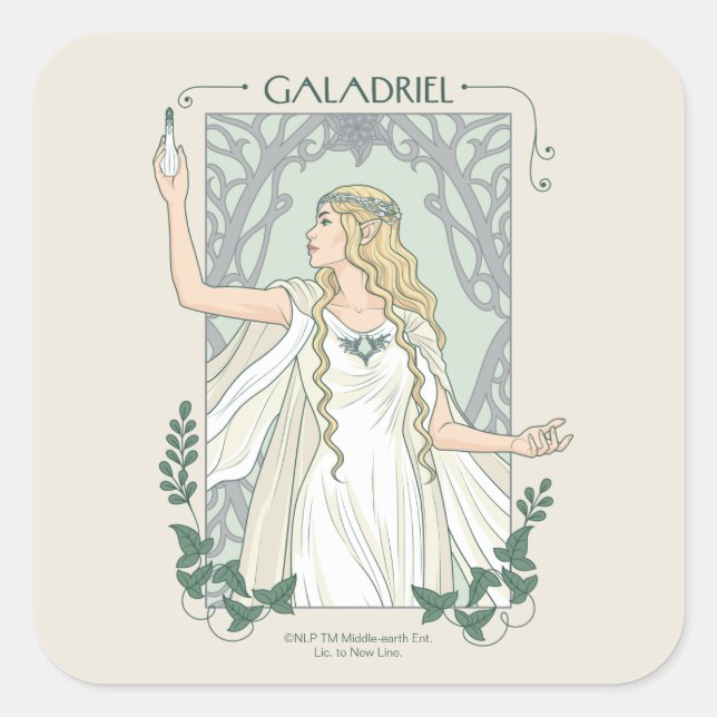 Pegatina Cuadrada Galadriel Light of Valinor Graphic (Anverso)