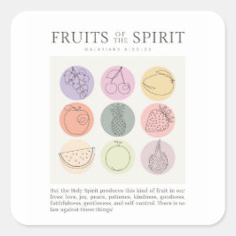 Pegatina Cuadrada Galatianos 5:22-23 Fruta del Espíritu