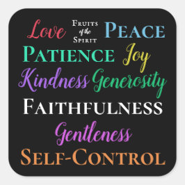 Pegatina Cuadrada Galatianos 5:22-23 Pegatinas