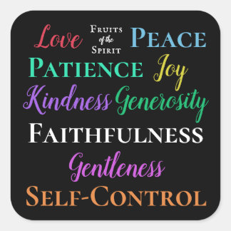 Pegatina Cuadrada Galatianos 5:22-23 Pegatinas