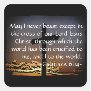 Pegatina Cuadrada Galatianos 6:14