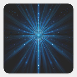 Pegatina Cuadrada Galaxia Azul Continuum Estrella Cósmica Nacimiento