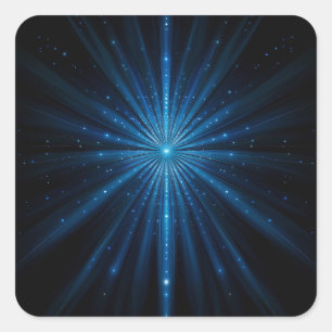 Pegatina Cuadrada Galaxia Azul Continuum Estrella Cósmica Nacimiento