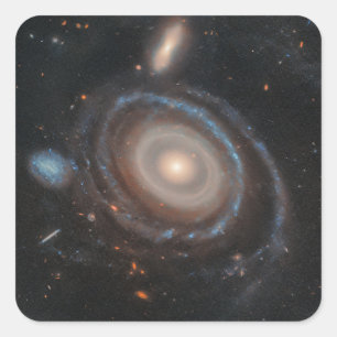Pegatina Cuadrada Galaxia Bullseye del telescopio espacial Hubble