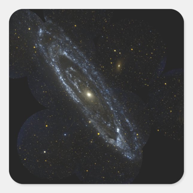 Pegatina Cuadrada Galaxia de Andromeda (Anverso)
