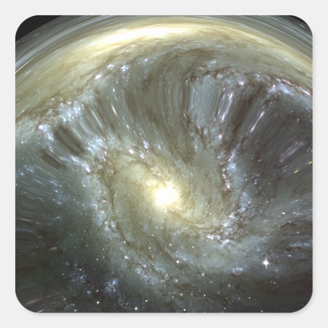 Pegatina Cuadrada Galaxia digitalmente alterada (Anverso)