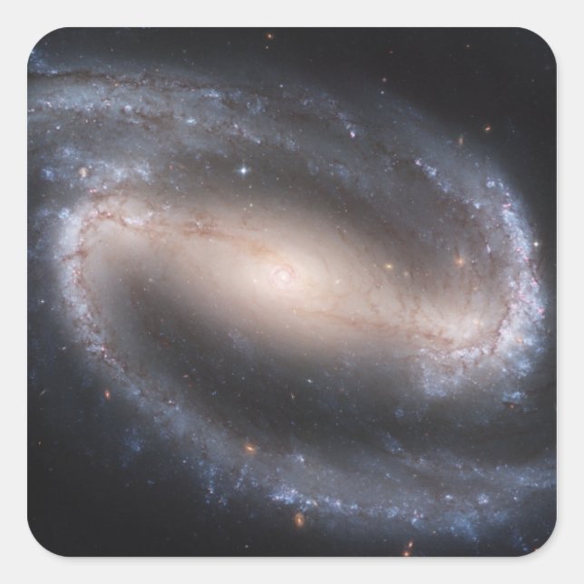 Pegatina Cuadrada Galaxia espiral con barras NGC 1300 (Anverso)