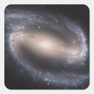 Pegatina Cuadrada Galaxia espiral con barras NGC 1300