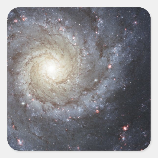 Pegatina Cuadrada Galaxia espiral M74 (Anverso)