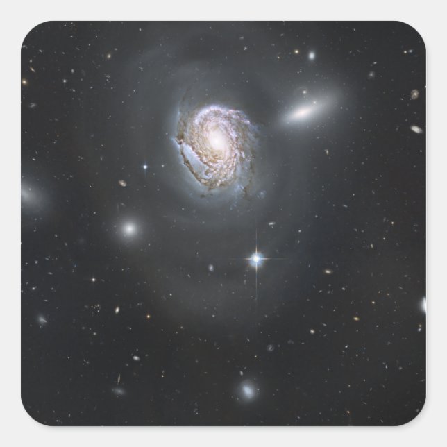 Pegatina Cuadrada Galaxia espiral NGC 4911 (Anverso)