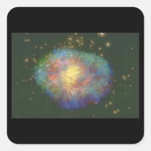 Pegatina Cuadrada Galaxia. (galaxia; espacio; estrellas; 'escenas