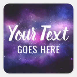 Pegatina Cuadrada Galaxia Space Stars Ultra Violet Purple Nebula