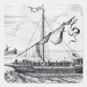 Pegatina Cuadrada Galeras de Barbary