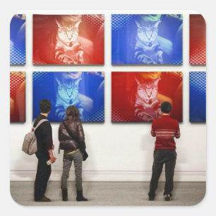 Pegatina Cuadrada Galería de arte pop índigo