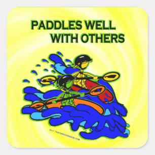 Pegatina Cuadrada Gales De Aguas Blancas Bien Con Otros