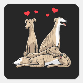 Pegatina Cuadrada Galgo Español Perro Sighthound Español