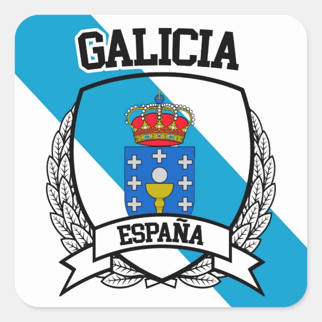 Pegatina Cuadrada Galicia (Anverso)
