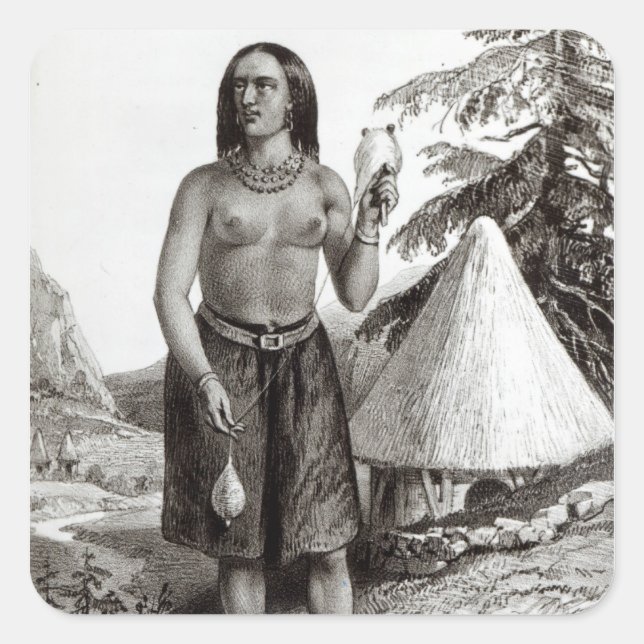 Pegatina Cuadrada Galla Woman (Anverso)