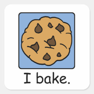 Pegatina Cuadrada Galleta con chispas de chocolate deliciosa arte gr