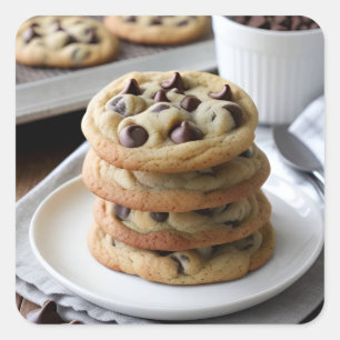 Pegatina Cuadrada Galletas de chocolate