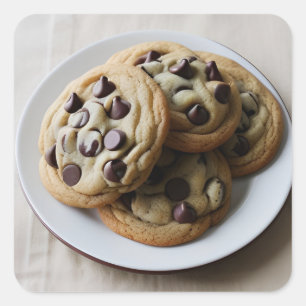 Pegatina Cuadrada Galletas de chocolate