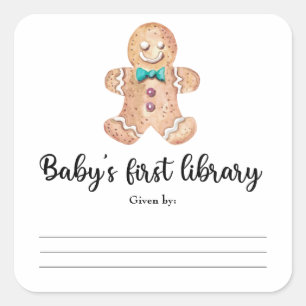 Pegatina Cuadrada Galletas de Navidad - Primera biblioteca del bebé