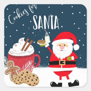 Pegatina Cuadrada Galletas navidades para los Navidades de la leche