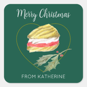 Pegatina Cuadrada Galletas Viennese Whirls Navidad