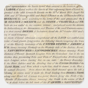 Pegatina Cuadrada Galveston Bay y Texas Land Company