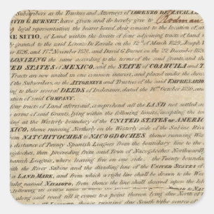 Pegatina Cuadrada Galveston Bay y Texas Land Company