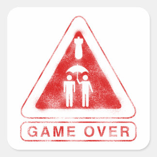 Pegatina Cuadrada Game Over