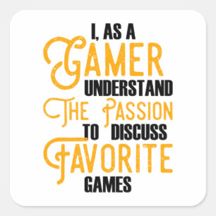 Pegatina Cuadrada Gamer Art A Gamer Entiende La Pasión
